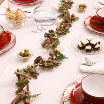 Natural Woodland Garland Christmas Table Centrepiece, 3 of 6