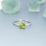 Genuine 1 Ct Peridot Ring In Sterling Silver, thumbnail 6 of 11