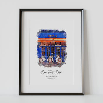 First Date Venue Portrait, Personalised Illustration, 4 of 9