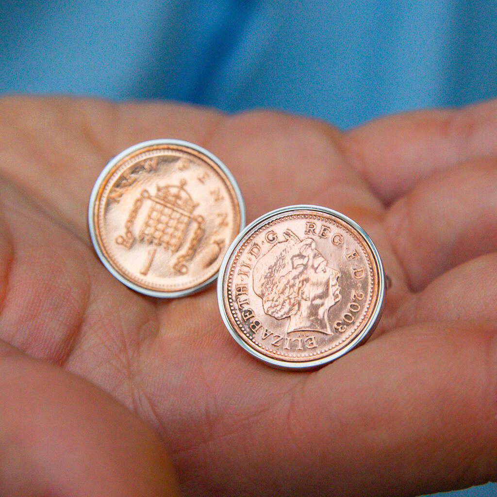 Image of 18th Birthday 2002 Penny Coin Cufflinks