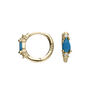 18ct Gold Plated Turquoise Huggie Hoop Earrings, thumbnail 3 of 8