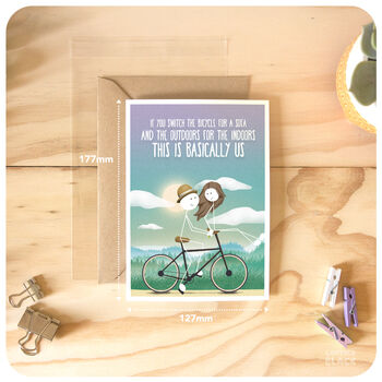 Bicycle Funny Anniversary Birthday Card Husband Wife, 5 of 5