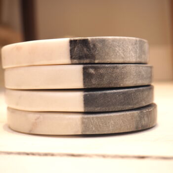 Marble Drinks Coasters Grey And White Set Four, 5 of 6