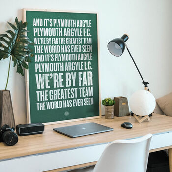 Plymouth Argyle 'The Greatest Team' Football Song Print, 2 of 3