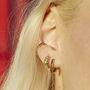 Large Huggie Earrings With Black Stones, thumbnail 5 of 6