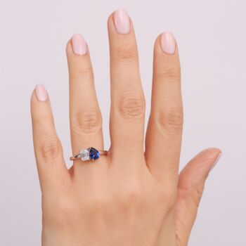 Harmony Lab Grown Diamond And Created Gemstone Ring, 4 of 12