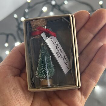 Personalised Miniature Christmas Tree In A Glass Bottle Keepsake, 8 of 11