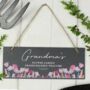 Personalised Wild Flower Hanging Slate Plaque, thumbnail 1 of 4