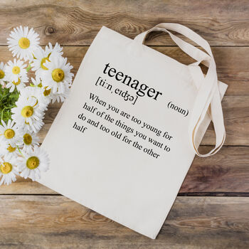 Funny Tote Bag: Definition Of Teenager, 2 of 3