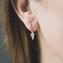 Aphrodite Hoop Earrings With Small Heart, thumbnail 1 of 2