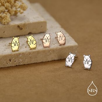 Kawaii Hamster Stud Earrings Sterling Silver, 4 of 12