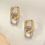 Two Tone Chain Link Hoop Earrings, thumbnail 4 of 5