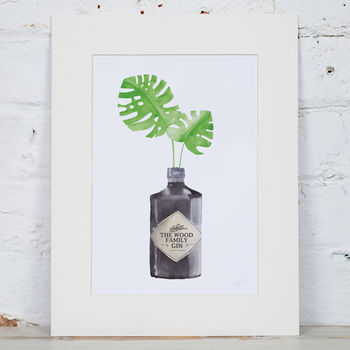 Personalised Gin Bottle Watercolour Painting Print, 4 of 4