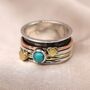 Personalised Sterling Silver Turquoise Love Spin Ring, thumbnail 3 of 9