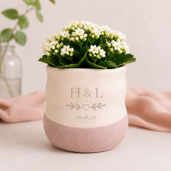 Personalised Wedding Gift Plant Pot With Optional Plant, 5 of 7
