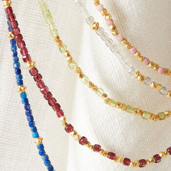 Blue Lapis Lazuli Short Beaded Layering Necklace, 7 of 11