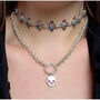 Charm Chain Necklace With Gemstone Eyed Serpent Lock, thumbnail 7 of 9