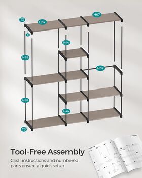 Portable Open Wardrobe Clothes Organiser Rack Shelves, 8 of 9