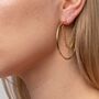 Dainty Chain Tassel Bar Threader Statement Round Hoop Earring, thumbnail 1 of 8
