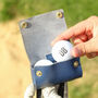 Personalised Hand Made Leather Golf Ball Holder Double, thumbnail 11 of 12