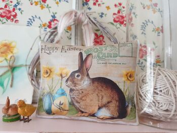 Easter Bunny Fabric Postcard Lavender Bag, 2 of 6