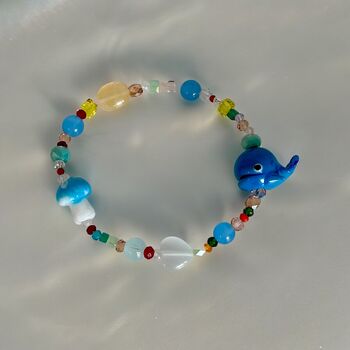 Multi Coloured Beaded Dolphin Bracelet, 3 of 4