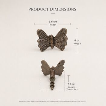 Classic Butterfly Brass Cabinet Knob, 6 of 9