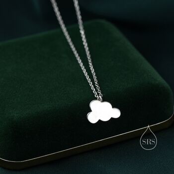 Sterling Silver Small Cloud Pendant Necklace, 7 of 12