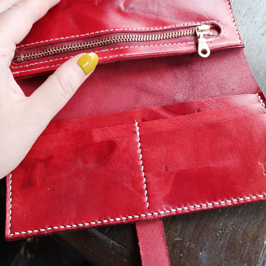 Personalised Leather Purse, Tie Dye Leather By Tori Lo Leather