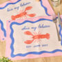Personalised Couples Lobster Placemats, thumbnail 1 of 5