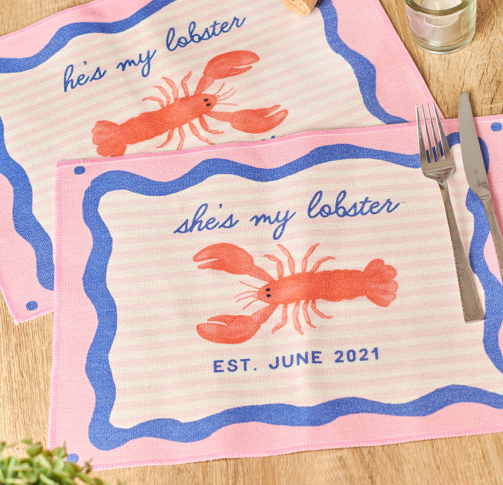 Personalised Couples Lobster Placemats, 1 of 5