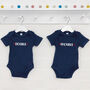 Double Trouble Baby Vest Set For Twins, thumbnail 1 of 2