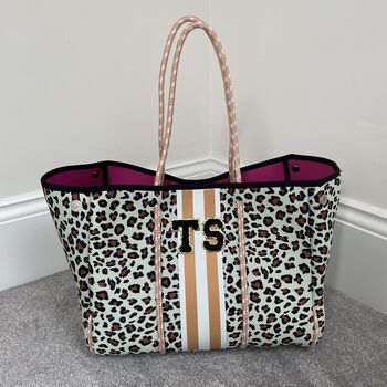 Personalised Leopard Print Tote Bag Set, 4 of 6