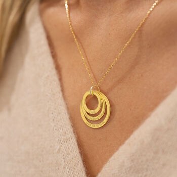 Triple Eternal Ring Pendant Personalised Necklace, 4 of 12