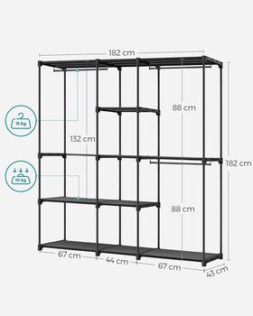 Portable Open Wardrobe Clothes Rack Fabric Shelves, 2 of 7