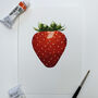 Strawberry Gold Leaf Watercolour Print, thumbnail 5 of 8