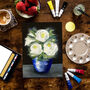 White Rose Acrylic Painting Kit With Video Tutorial, thumbnail 1 of 7