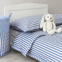 Blue Stripe Cot Bed Duvet Cover And Pillowcase Set, thumbnail 5 of 7