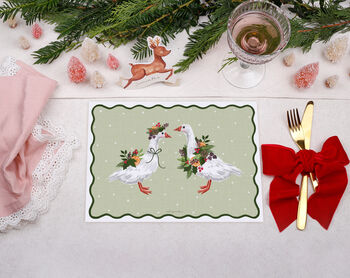 Christmas Placemats With Goose Design, 3 of 3