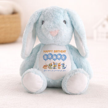 Personalised Birthday Bunny Animal Balloon Plush, 2 of 3