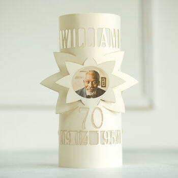 80th Birthday Lantern Photo Centrepiece Personalised, 2 of 8
