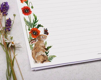 A4 Landscape Letter Writing Paper With Rabbit Design, 3 of 5