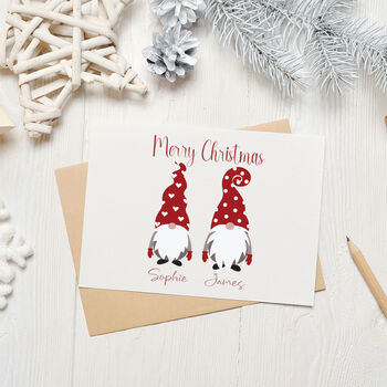 Personalised Gnomes Christmas Card, 2 of 2