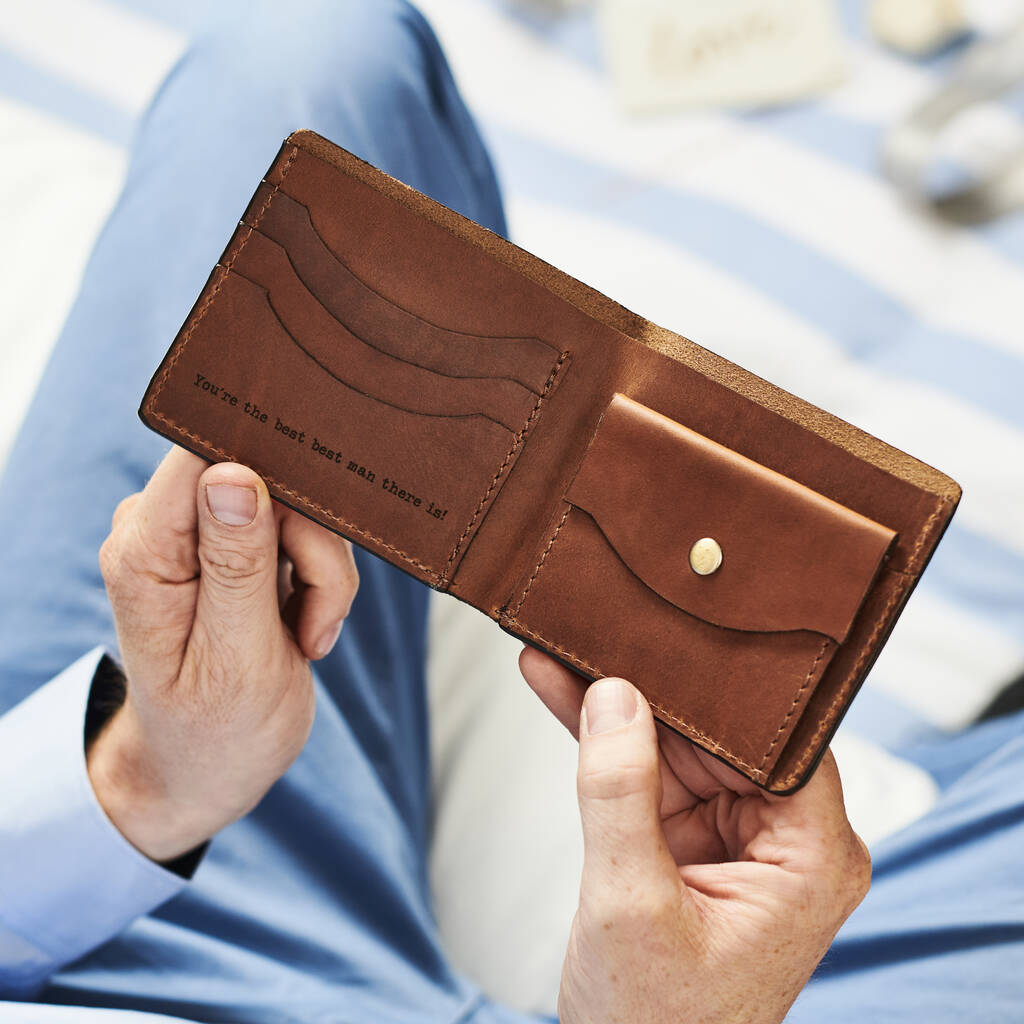 Personalised Leather Wallet With Large Initials By Vida Vida