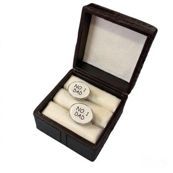 Personalised Number One Dad Cufflinks For Father's Day, 6 of 8
