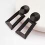 Black Geometric Door Knocker Earrings, thumbnail 1 of 3