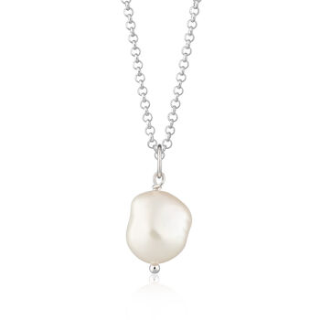 Personalised Silver Or Gold Baroque Pearl Necklace, 8 of 9