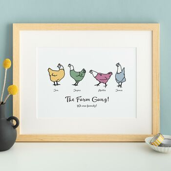 Personalised Chicken Family Print, 4 of 8