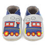 Dotty Fish Choo Choo Train Soft Leather Baby Shoes With Barefoot Soles, thumbnail 5 of 7
