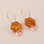 Honey Shell Acrylic Dangle Hoop Earrings, thumbnail 1 of 5